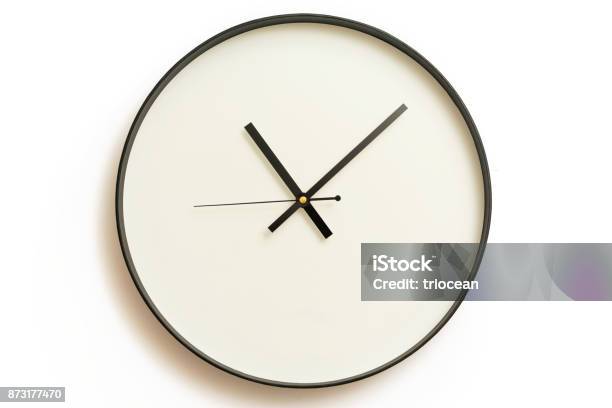 Classic Design Wall Clock Stock Photo - Download Image Now - Clock, Watch - Timepiece, Cut Out