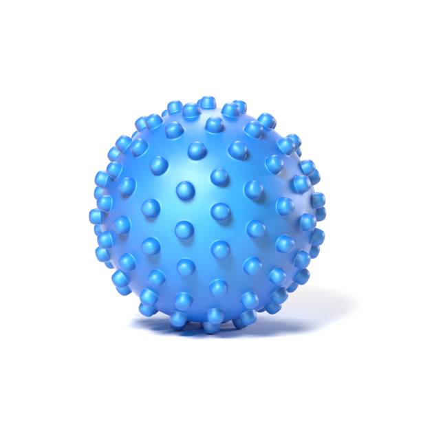 Blue dotted massage ball 3d rendering isolated illustration