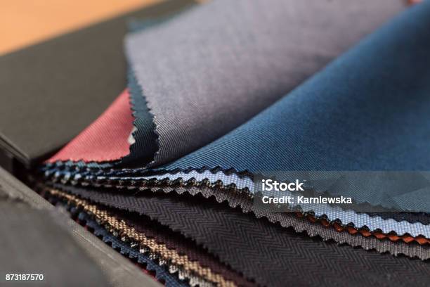 Close Up Of Fabric Swatch Book With Various Wools Stock Photo - Download Image Now - Textile, Tailor, Textile Industry