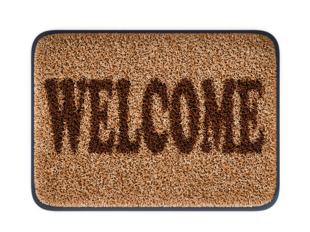 istock Welcome doormat 3d rendering isolated illustration 873187770
