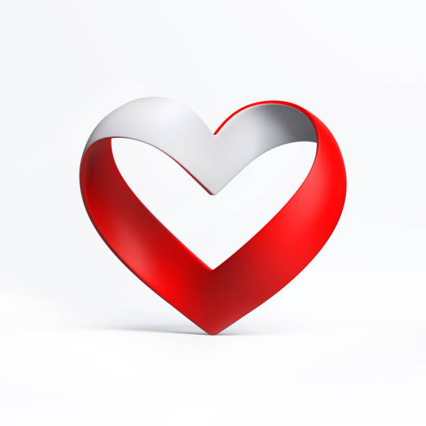 heart shape ribbon 3d rendering isolated  illustration