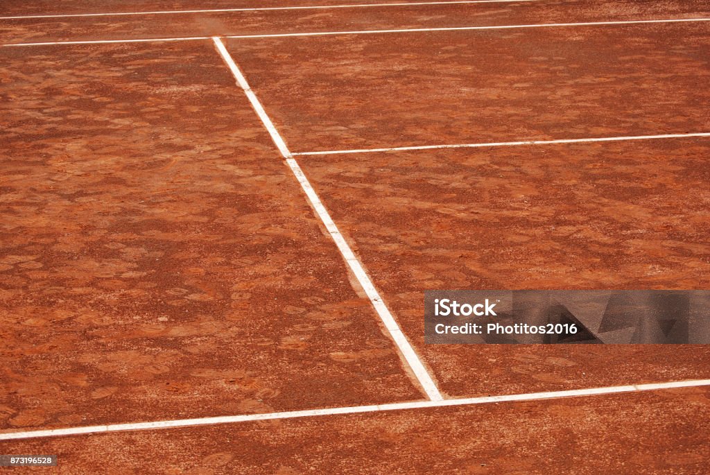 Tennis clay court Tennis clay court. Sport and competition concept Stade Roland Garros Stock Photo