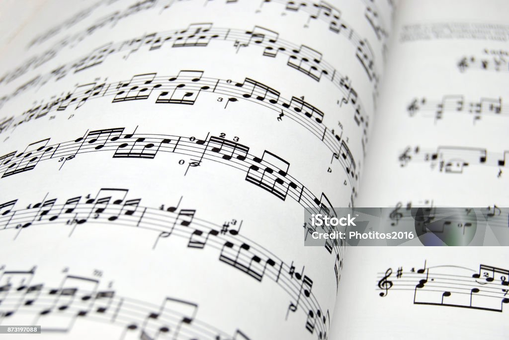 Music Sheet Guitar music sheets. Good file for musical backgrounds Musical Note Stock Photo