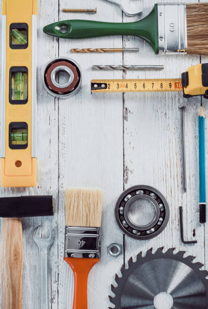 istock set of tools and instruments on wood 873203482