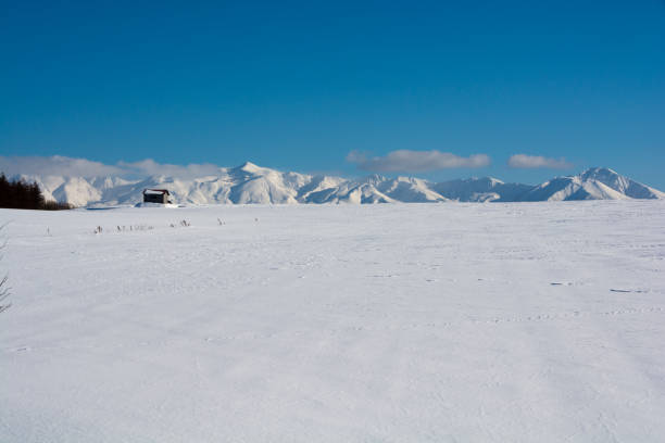istock Winter blue sky and snowy mountains,snowy field 873208200