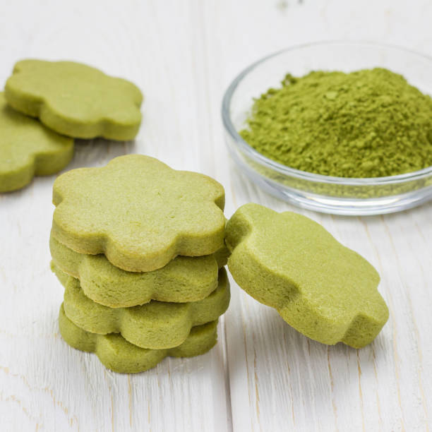 istock Homemade matcha green tea shortbread cookies, square 873212080