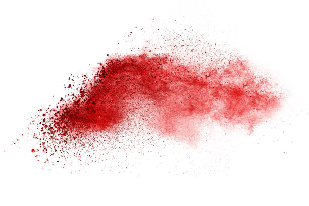 istock Freeze motion of colored powder explosions isolated on white background 873214848