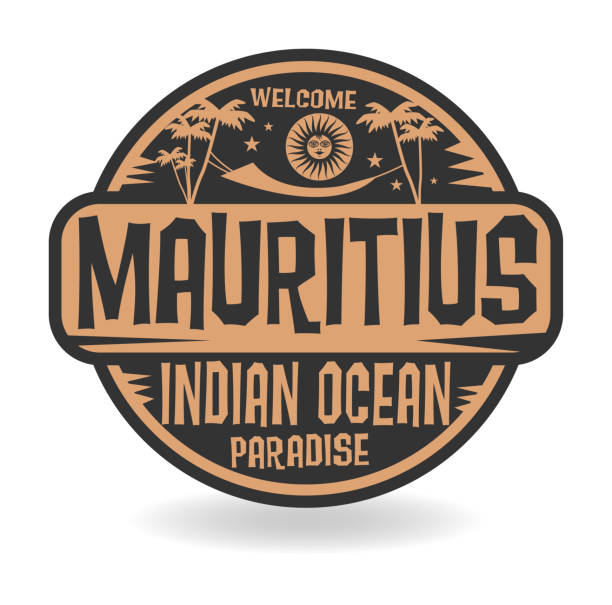 ilustrações de stock, clip art, desenhos animados e ícones de stamp or label with the name of mauritius, indian ocean - passport postage stamp india passport stamp