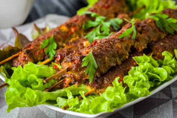 istock Skewers of minced meat 873223858