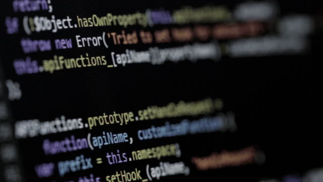 Hackers program code, running on screen.