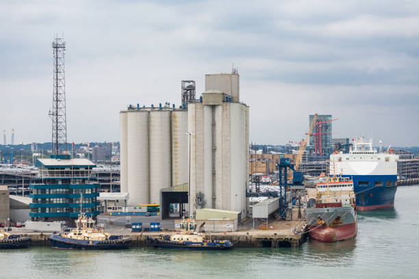 istock Concrete Silos in Industrial Port 873227718