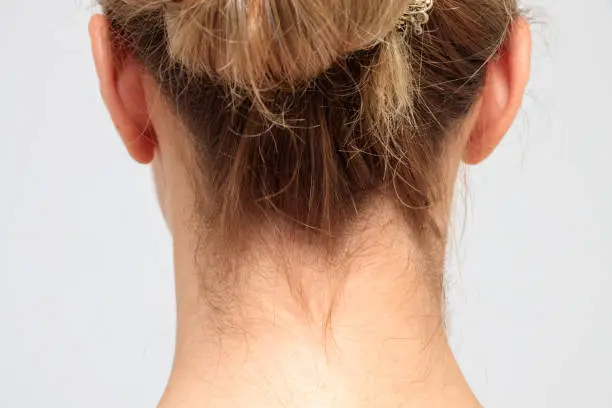 Photo of Nape of a young woman's neck