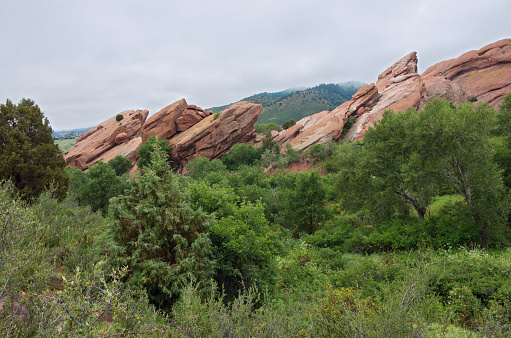 Rock formation in the Garden of the Gods city park in Colorado Springs, Colorado.