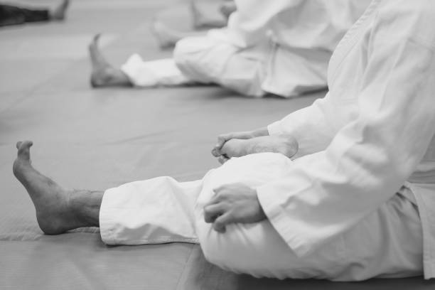 istock warm-up for feet on the Mat 873252702