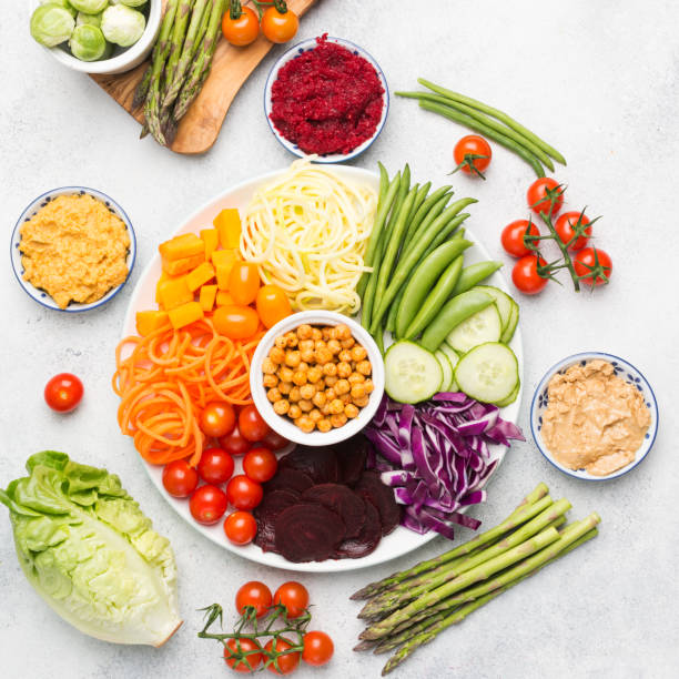 istock Ingredients for vegetarian snack buddha bowl 873257318