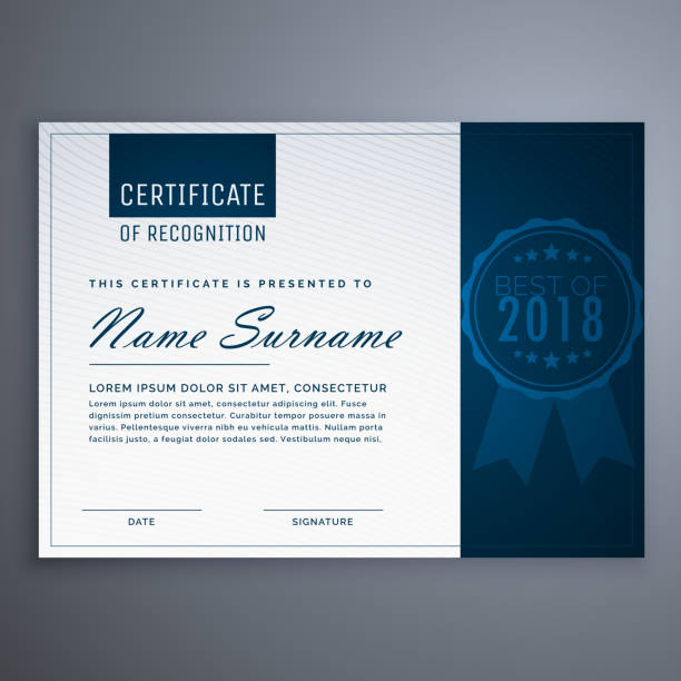 clean blue certificate of appreciation template design clean blue certificate of appreciation template design certificate templates stock illustrations