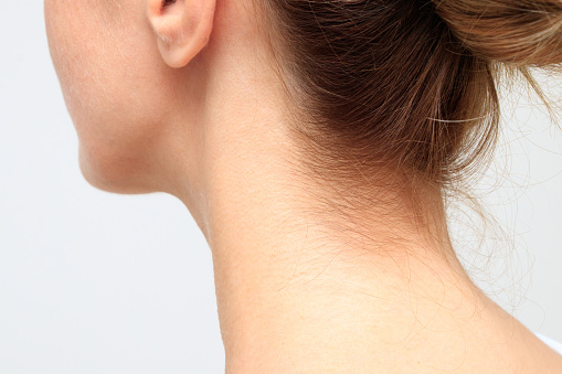Nape Of A Young Womans Neck Stock Photo - Download Image Now - Neck, Ear,  Behind - iStock
