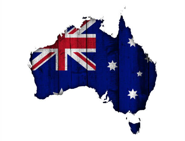 istock Textured map of Australia in nice colors 873264244