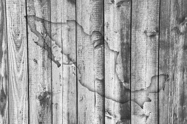 istock Map of Mexico on weathered wood 873271550