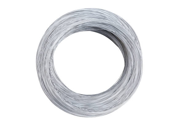 silver wire coil stock photo