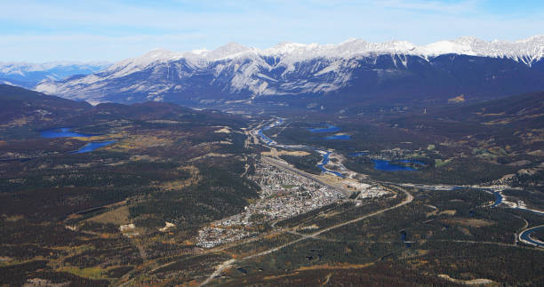 istock Aerial view of Jasper in Alberta, Canada 873279332