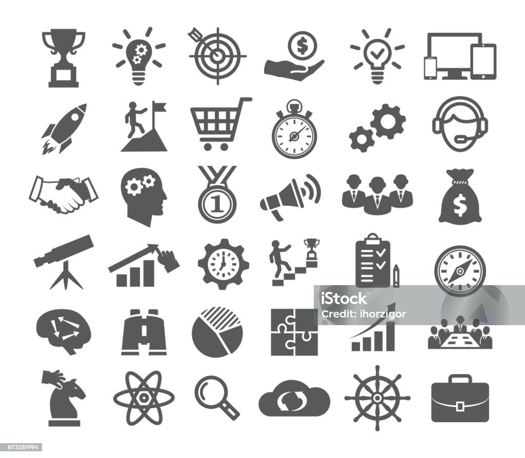 Conjunto de iconos de inicio - arte vectorial de Ícono libre de derechos