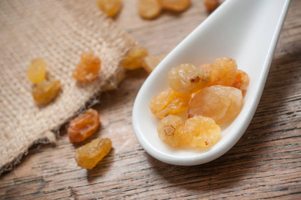 istock dried white grapes in asian spoon on wooden background 873286530