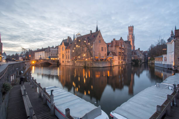 istock Canal and Belfry Tower in the evenings, Bruges 873286806