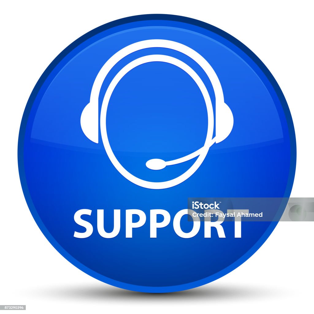 Support Buttonm Support Special Blue Round Button Stock Illustration - Download Image ...