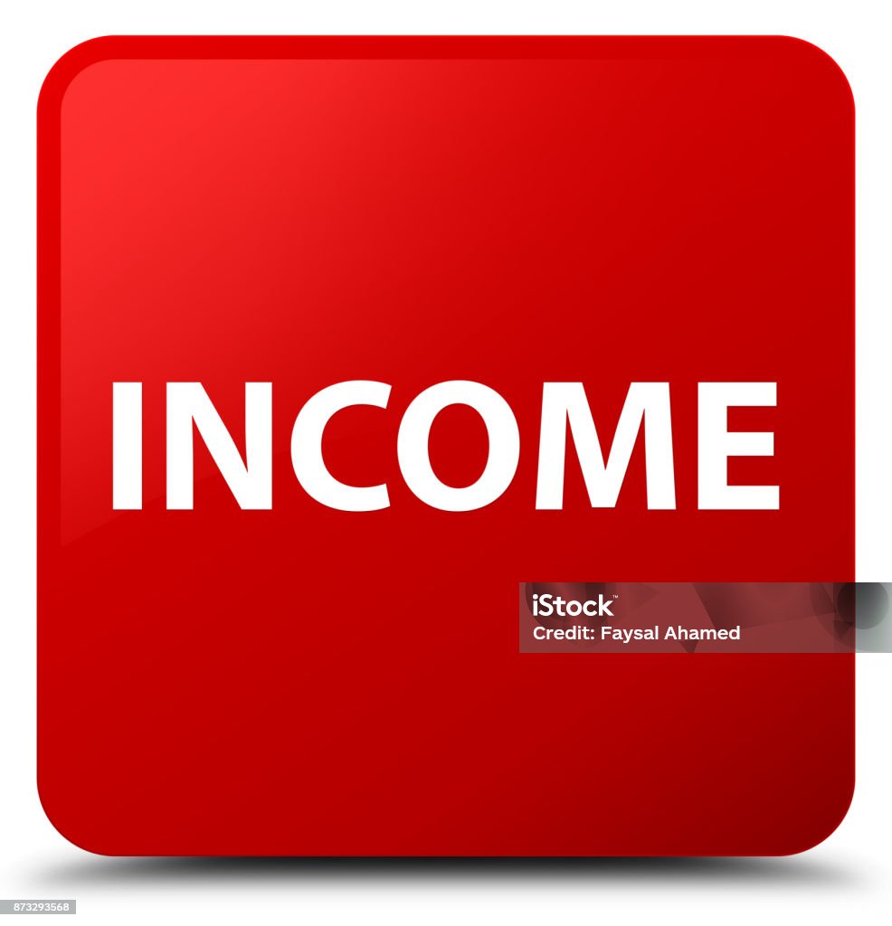 Income Red Icon Income Red Square Button Stock Illustration - Download Image Now ...