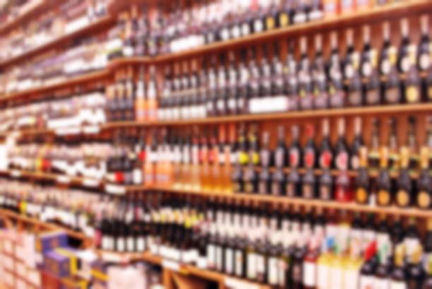 istock Blurred image of liquor shop for background uses. 873314596