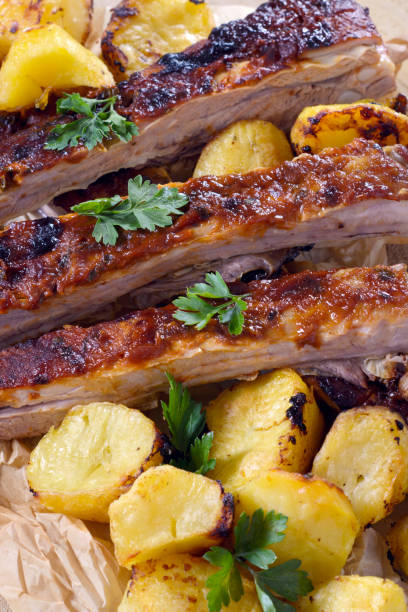 istock Beef ribs and baked potatoes 873319310
