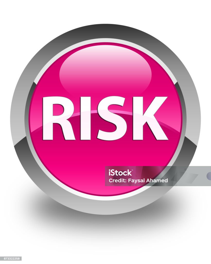 Risk Glossy Pink Round Button Stock Illustration - Download Image Now