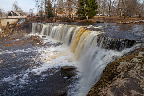 istock Famous waterfall in Estonia. Keila-Joa Schloss Fall. Early spring state. 873332558