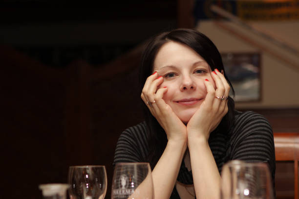 Portrait of young woman at the restaurant