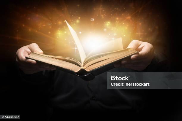 Man Reads A Book Stock Photo - Download Image Now - Open, Paranormal, Book