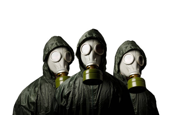 istock Gas masks isolated on white background. Survival concept. 873341850