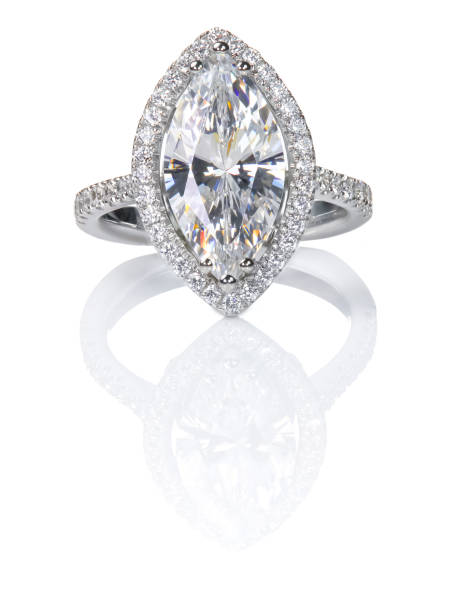 istock Beautiful Diamond ring. Marquise Cut Engagement wedding ring. 873357040
