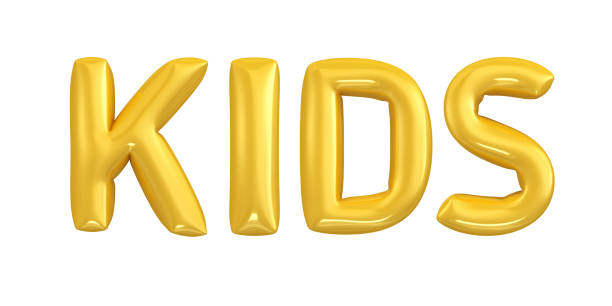 istock Kids Balloon Letter Text - Isolated On White Background 873358774