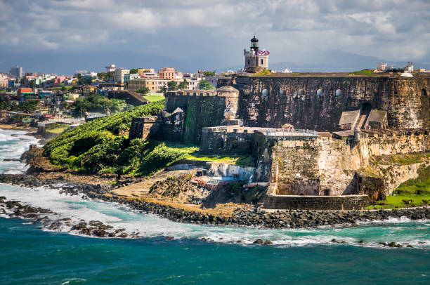 San Felipe del Morro Castle San Felipe del Morro Castle also known as    Morro Castle, is a 16th-century citadel located in San Juan, Puerto Rico. Construction was begun in 1539 by the Spanish to protect and control the entrance of San Juan Harbor. The Port San Juan Lighthouse was added in 1843 san juan stock pictures, royalty-free photos & images
