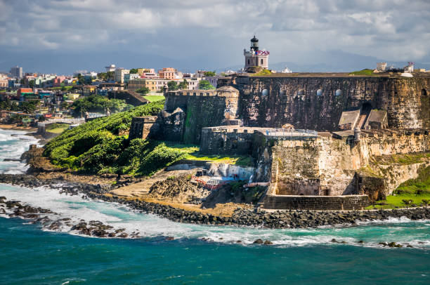 san felipe del morro castle - old san juan imagens e fotografias de stock