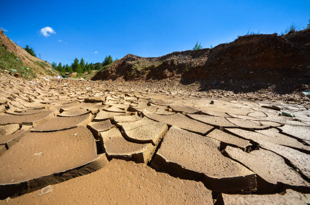 istock Environmental problem. Result of extraction and processing of copper ore settlement Karabash 873381552