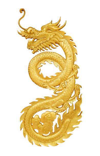 istock golden wooden craft dragon 873382190
