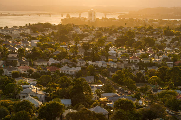 istock Devonport the suburb of Auckland during the sunset. 873385018