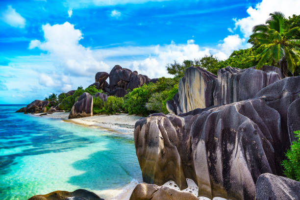 istock Paradise beach at anse source d'argent on the seychelles 85 873395618