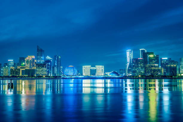 istock CBD Financial District square night view and I architectural landscape 873397252