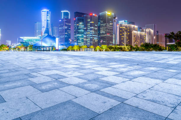 istock CBD Financial District square night view and I architectural landscape 873400244