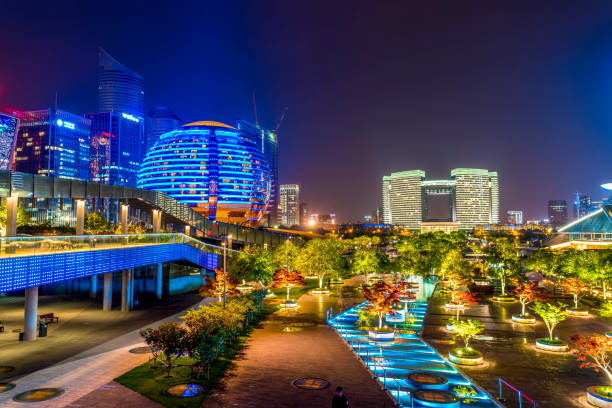 istock CBD Financial District square night view and I architectural landscape 873400626