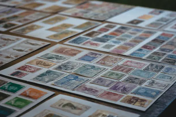 Old stamp collection.