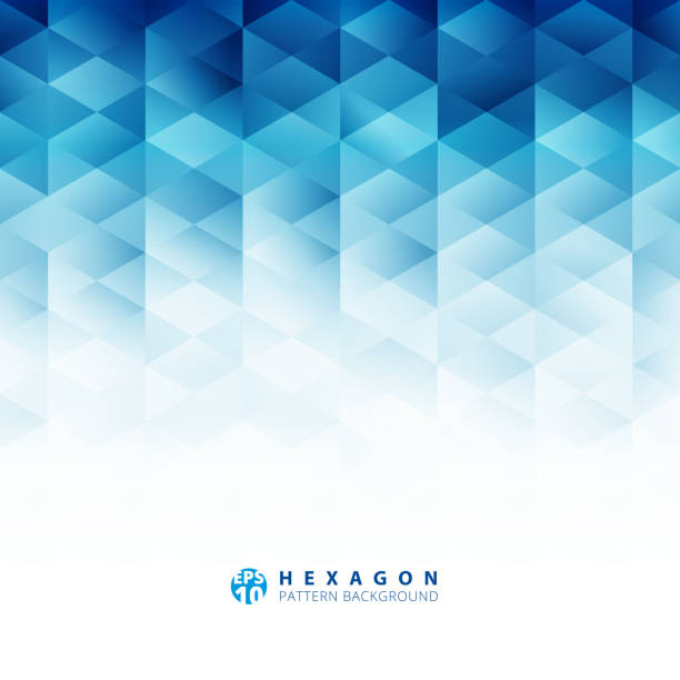 ilustrações, clipart, desenhos animados e ícones de abstrato geométrico hexágono azul de fundo, modelos de design criativo - banner hexagon backgrounds technology